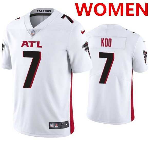 Women%27s Atlanta Falcons #7 Younghoe Koo New White Vapor Untouchable Limited Stitched NFL Jersey->women nfl jersey->Women Jersey